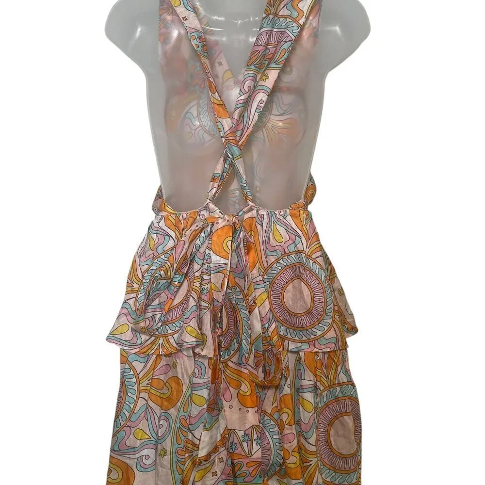 Sundress Jackie Dress XS Havana Aquarelle Boho Backless Mini NWT $185
